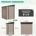 thumbnail image 6 of LazySunsets 6 x 4 ft Lean to Storage Shed, Outdoor Metal Storage Cabinet with Vent for Patio, Brown, 6 of 8