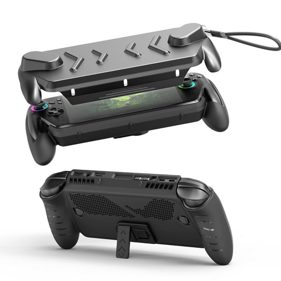 TPU ABS Ergonomic Grip Case for ROG Xbox Ally X & Xbox Ally Handheld Game Console - Anti-Slip Drop-Proof Protective Shell with Adjustable Kickstand