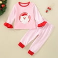 thumbnail image 2 of Kogui Toddler Christmas Pajamas Cute Little & Big Girls Pajamas - Comfy Long Sleeves 2PCS PJS Size 6 12 Months (Pink,6-12 Months), 2 of 7