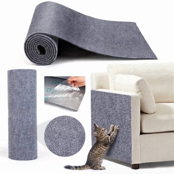 Self‑Adhesive Cat Scratch Mat | Trimmable Furniture Protector, for Sofa, Wall, Door & Cat Tree, Pet Scratching Guard for Indoor Home Use