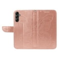 thumbnail image 6 of Dteck Pattern Case for Samsung Galaxy A34 5G,Magnetic Leather Butterfly Floral Embossed Flip Case Card Slots Wallet Stand Cover with Wrist Strap for Galaxy A34 5G,Rosegold, 6 of 7
