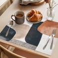 thumbnail image 4 of Boho Middle Century Placemats Set of 6, Abstract Modern Color Block Geometric Washable Wipeable Table Mats for Dining Tables, Indoor Outdoor Kitchen Place Mats for Holiday Party Table Decor, 4 of 9