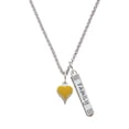 thumbnail image 1 of Delight Jewelry Silvertone Small Long Yellow Heart Silvertone Family Bar Charm Necklace, 23", 1 of 4