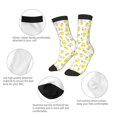 thumbnail image 3 of Fuzoiu Yellow Lemon Leaves Print Kids Socks For Boys Girls,Grip Crew Socks with Non Slip,Lightweight Stretch Crew Socks,Toddlers Crew Boot Socks, 3 of 5
