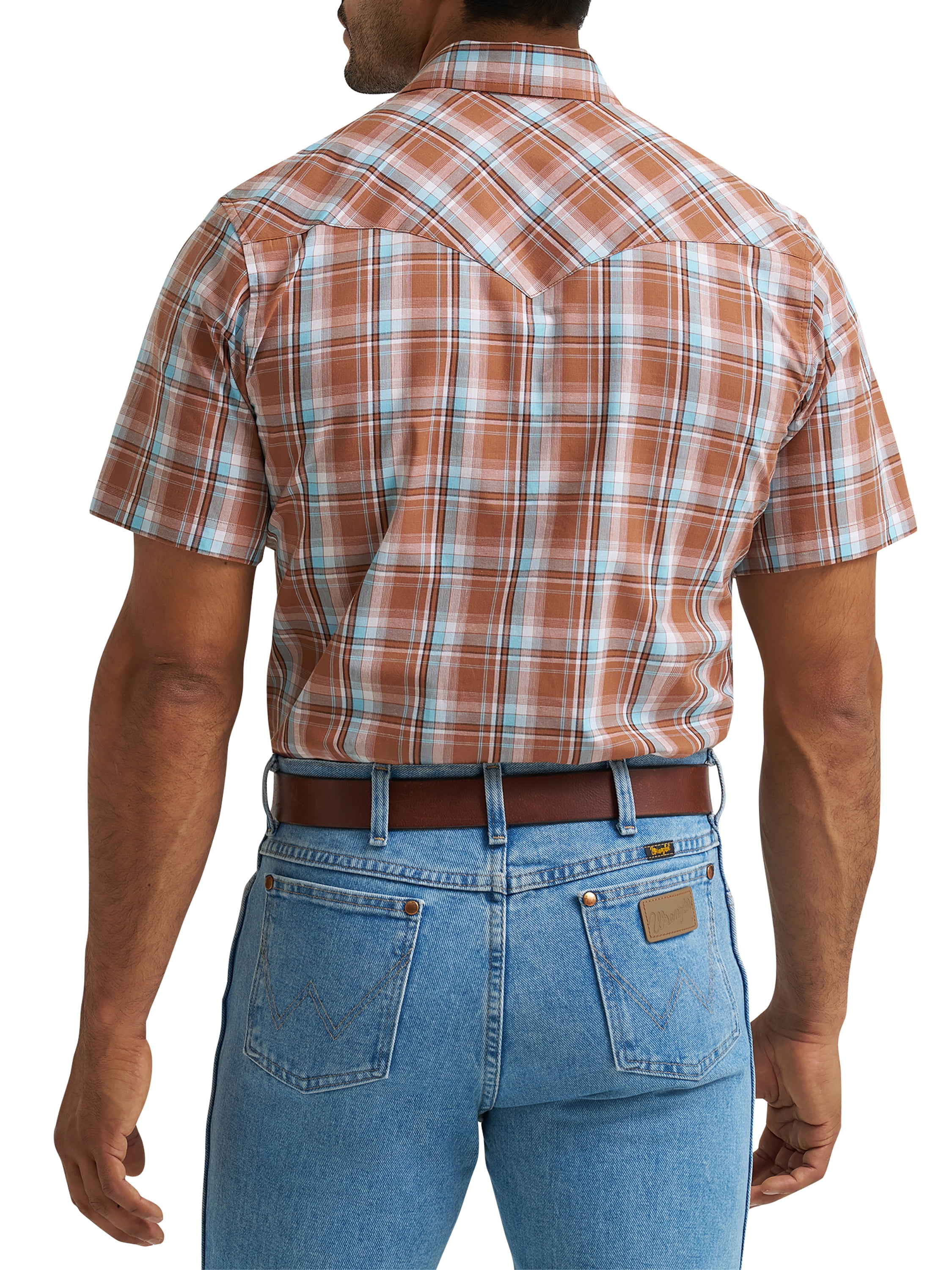 Wrangler® Men's and Big Men's Regular Fit Short Sleeve Western Shirt, Sizes S-5XL