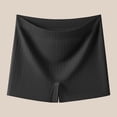 thumbnail image 2 of TEAJOPSUU Women's Panties Stretchy High Waisted Ribbed Boxer Briefs Full Coverage Seamless Comfy Boyshorts Underwear Black, 2 of 6