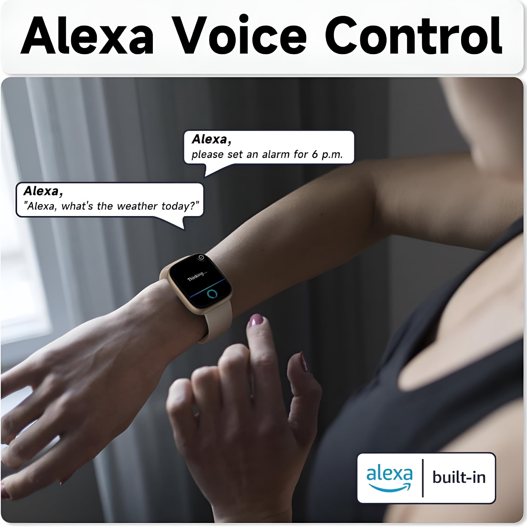 GJX Smart Watch Fits for Android & Iphone,1.83'' Smartwatch for Men Women,Bluetooth Call Answer & Dial/Alexa Voice Control/100+ Sports/30D Standby/128Mb/Ip68 Waterproof Fitness Tracker for Gift
