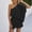 Black, variant on Tbopshirt Shorts for Women Spring and Summer Solid Color One Shoulder SLoose Fitting Casual One-piece Shorts