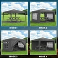 thumbnail image 5 of 10x10 Folding Canopy with 4 Removable Sidewalls Black UPF 50 Outdoor Event Shelter Portable Pop Up Gazebo with Weight Bags and Carry Bag for Parties Beach Camping Wedding, 5 of 10