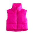 thumbnail image 1 of Txlixc Chaleco de mujer, chaqueta de algodón vintage de cuello corto, cremallera de cuello vertical Txlixc  moda, 1 of 6