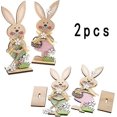 thumbnail image 3 of Wooden Easter Bunny, Wooden Easter Decorations, Decorative Easter Bunny, Easter Decorations (A-2 pcs), 3 of 5