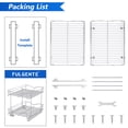 thumbnail image 4 of Fulgente 2 Tier Chrome Finish Pull Out Drawer Cabinet Organizer, Professional Wire Frame Shelf Heavy Duty Slide Out Kitchen Cabinets Storage Shelves, Sliding Rack for Cupboard (14"W x 18"D x 15.12''H）, 4 of 8