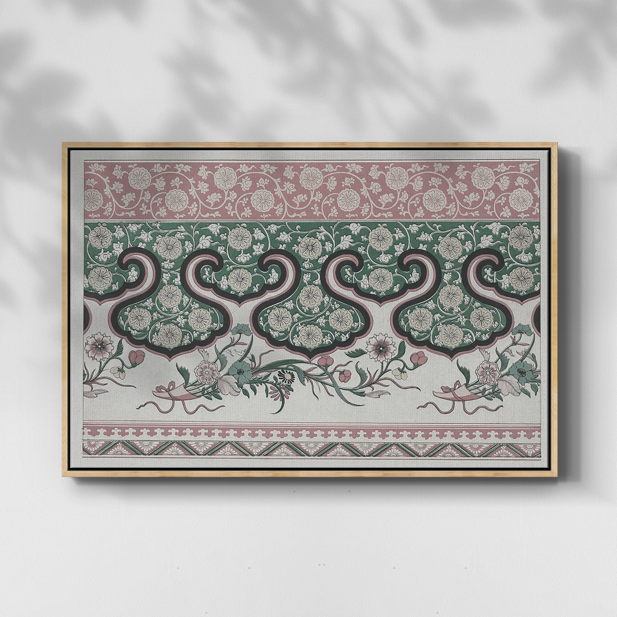 Vintage Abstract Print-XXIX Framed in Natural Wood Wood Gallery Wrapped Canvas 17 in. x 25 in.