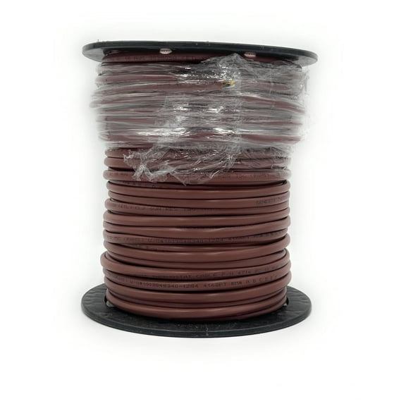18/8 Thermostat Wire – 250 Ft Solid Copper Cable, CL2 Rated, 8 Conductor Brown Wire Roll for HVAC, Heating & Cooling Control Systems