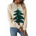 thumbnail image 3 of Chandails de Noël pour Femmes Chandail Col Rond Pulls Manches Longues Vêtements de Fête de Noël, 3 of 10