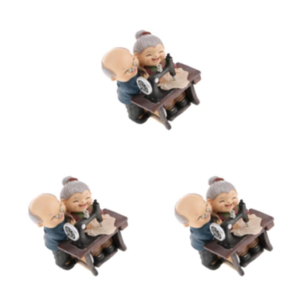 Toystoory Adorno de pareja de ancianos Anciano Granny Decoración del hogar 07 Costura Type1