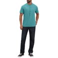 thumbnail image 2 of INSPIRE CHIC Men's Henley Shirt Breathable Short Sleeve Button Down T-Shirts M Light Blue, 2 of 6