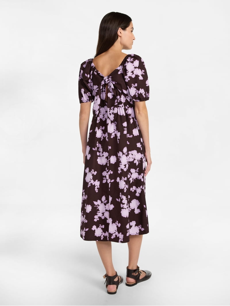 white christmas dresses Cotton Ivory Floral Puff Sleeve Maxi Dress - All Dresses main image 0