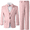 Pink, variant on Boys Suits 3 Pieces Formal Suit Set Plaid Blazer Vest Pants Slim Fit Suit Jacket for Wedding Party