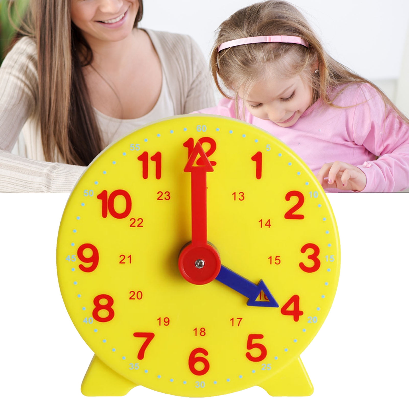 Childrens Learning Teaching Number Plastic Clock Kids Time Educational Toy LA 