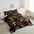 thumbnail image 3 of Feelyou Cartoon Red Mushroom Queen Comforter Set, Jungle Leaves Plant Bedding Sets, Teesn Kids Boys Girls Reversible Bedding Comforter Set, Breathable Home Decor, 3pcs, 3 of 8