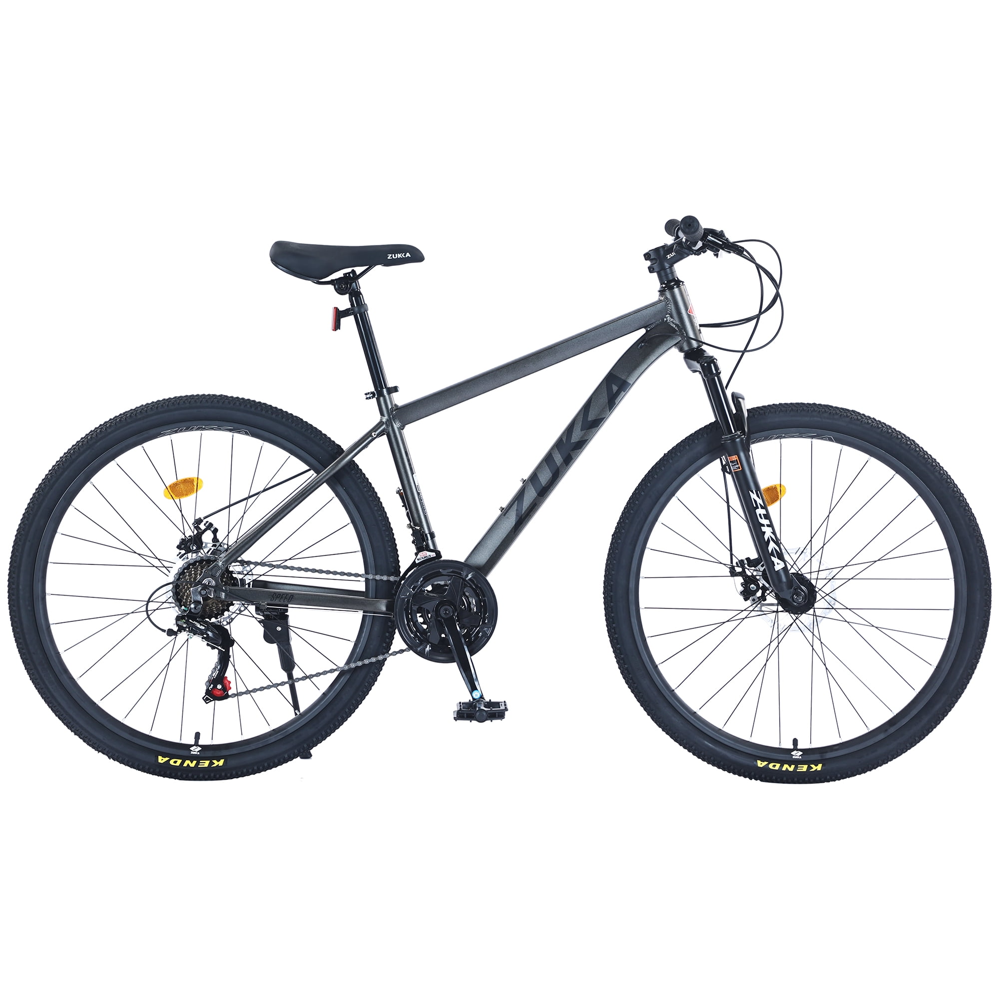 Aukfa 27.5" Aluminum Mountain Bike, 21-Speed MTB with Dual Disc Brakes & Suspension for Men & Women,Blue