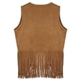 thumbnail image 7 of JAJAHO Girls Suede Tassels Vest Cowgirl Outfits Ethnic Style Sleeveless Open Front Fashion Jacket Bohemian Kids Clothing 5-12 Years Hippie Soft Tops, 7 of 7
