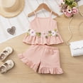 thumbnail image 2 of CAUYDY Kid Girl Summer Clothes Baby Girls Flower Print Tank Tops Shorts Outfit 12 18 24 Months Toddler Girl Clothes 2T 3T 4T 5T 6T Kids Pjs Set (Sizes 4-5 Years,F02-Pink), 2 of 8