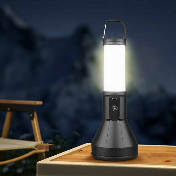 ICQOVD Dual Light Source LED Flashlight with Side Light,Long Range Camping Hanging Torch