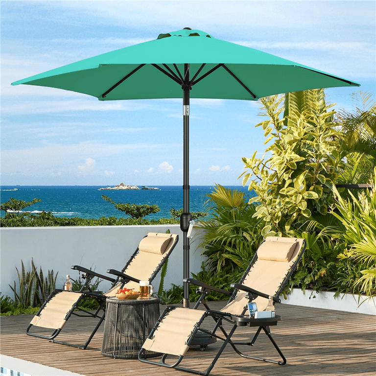 9 ft teal patio umbrella JEAREY Umbrella, Outdoor Market Umbrella, Crank and Tilt,Teal : Patio, Lawn & Garden The crank and tilt features allow for effortless operation and optimal positioning MASTERCANOPY 9ft Patio Umbrella with