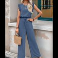 thumbnail image 4 of para Mujer, Verano 2025, Mangas con Volantes, Cuello Cuadrado, Mono con Cordón y Bolsillos, Azul Real, Talla M, 4 of 10