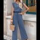 thumbnail image 4 of para Mujer, Verano 2025, Mangas con Volantes, Cuello Cuadrado, Mono con Cordón y Bolsillos, Azul Real, Talla M, 4 of 10