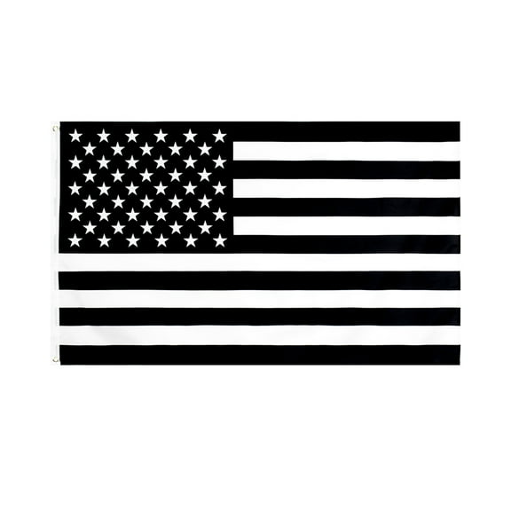 MUSEYA 1Set Outdoor American Flag Heavy Duty Polyester Black and White Lawn Ornament
