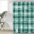 thumbnail image 4 of Waterproof Shower Curtain, Teal Checkered Polyester Fabric Bathroom Curtains with 12 Hooks, 48"" W x 72"" H, Vintage Watercolor Turquoise Plaid Quick-Drying Bathtub Curtain, Plaidoud5417, 4 of 6