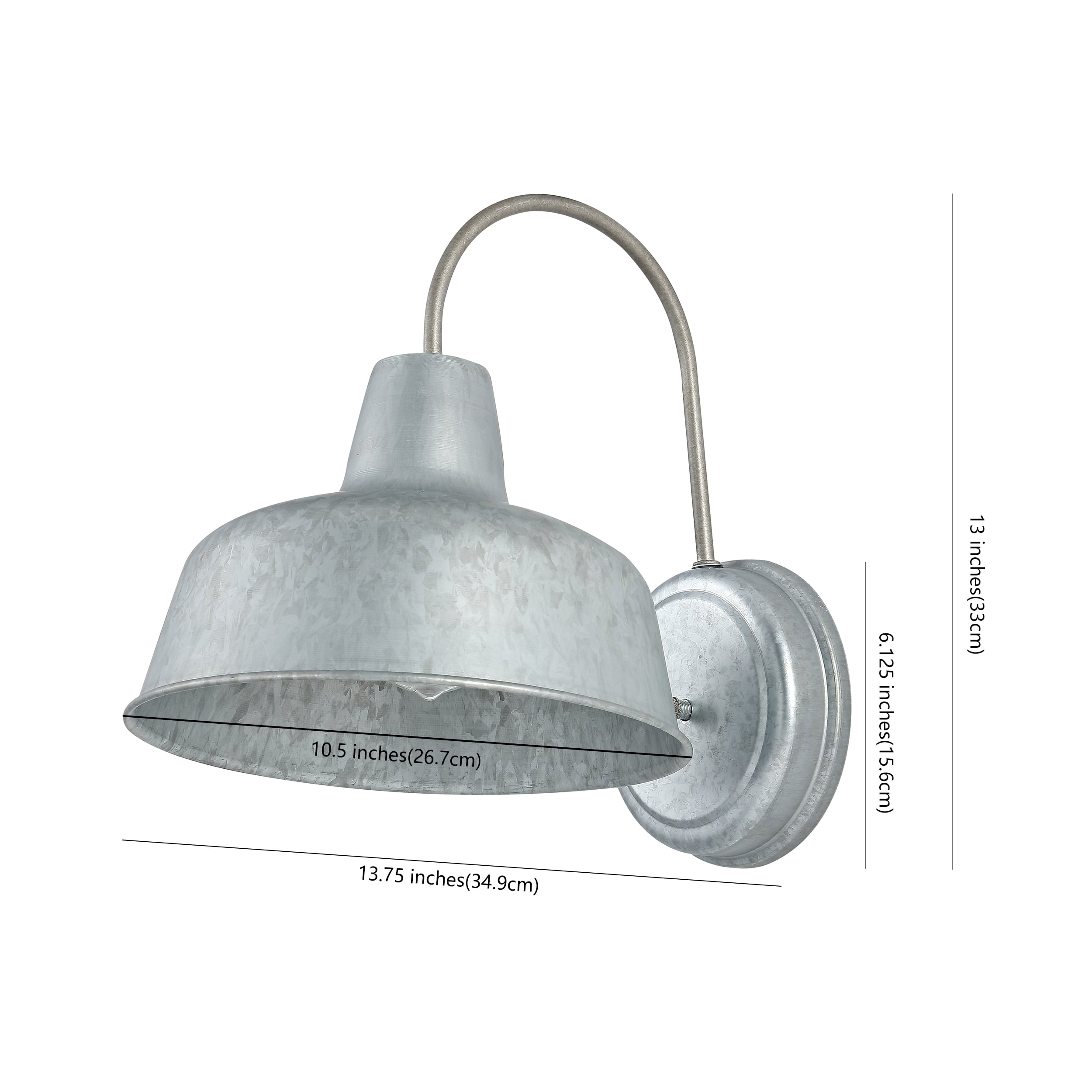 SAFAVIEH Jennine LED Steel Metal Wall Sconce with Galvanized Shade, Set of 2