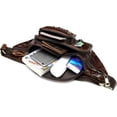 thumbnail image 4 of MARRANT Cangurera de Cuero Genuino para Hombre, Bolsa de Cintura Cruzada de Gran Capacidad con Múltiples Bolsillos con Zíper, Color Café, 4 of 7