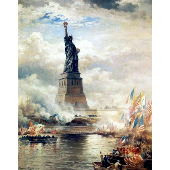 Unveiling the Statue of Liberty - CANVAS OR FINE PRINT WALL ART