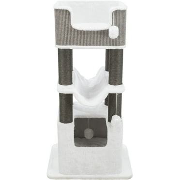 TRIXIE Lucano XXL Jute & Plush 3-Level 43.3" Cat Tree, Scratching Posts and Condo, Gray