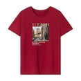 thumbnail image 1 of Camiseta para mujer, camiseta informal de moda con cuello redondo para caminar en la playa y viajar S, 1 of 7