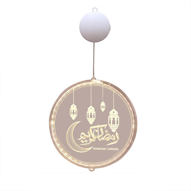 Luna Redonda Luz Eid Mubarak Decoración Islam Ramadán Decoración Islámica Fiesta Musulmana Decoración Ramadán Eid Decoración Para El Hogar Advancent HA024712-03