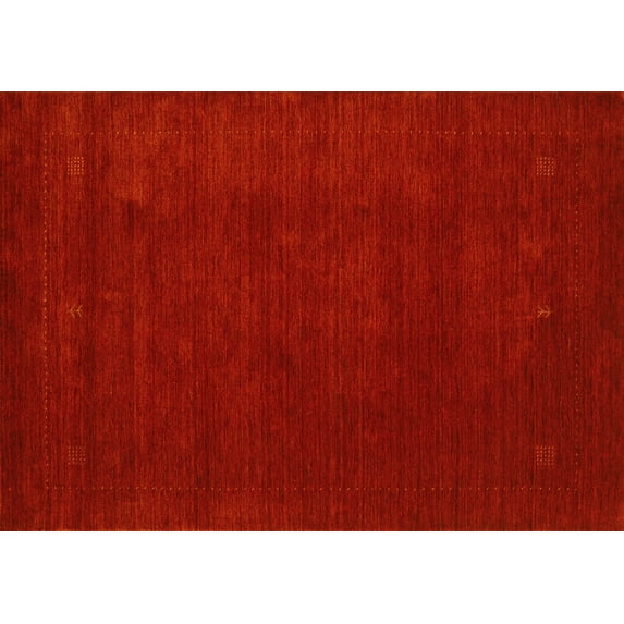 Ahgly Company Indoor Rectangle Abstract Yellow Contemporary Area Rugs, 6' x 9'