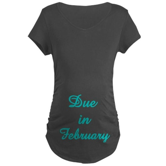 CafePress - Twisted Imp Maternity Due In Feb Maternity Dark T - Maternity Dark T-Shirt