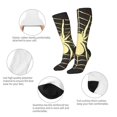 thumbnail image 6 of Daiia Sports Socks Gold Spider On The Web Printed Novelty Crew Socks for Men Women Knee High Socks Cotton Socks Soft & Breathable Support Unisex Socks, 6 of 9