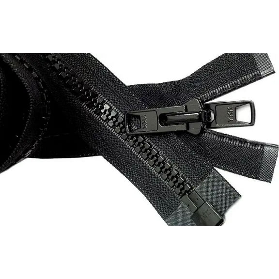 Bimini Top #10 Black Marine Double Pull YKK Zipper - Reversible Molded with 2 Heads Separating - Choose Your Size - 1 Zipper Per Pack - Made in The United States (Vislon - 72" Inches)