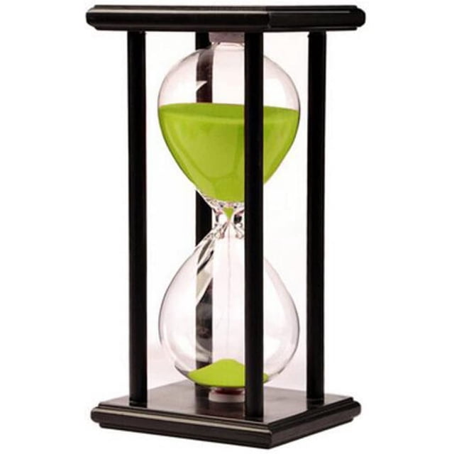 Reloj de arena de 60 minutos Temporizador de arena Decoración de oficina Decoración de oficina Sala de estar Mesa de centro Juego escolar Temporizador de reloj de arena Marco de madera de 60 minutos Reloj de arena verde Sailing Electrónica