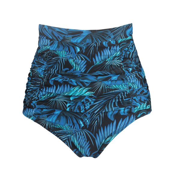 RELLECIGA Bas de Bikini Froncé Taille Haute pour Femmes
