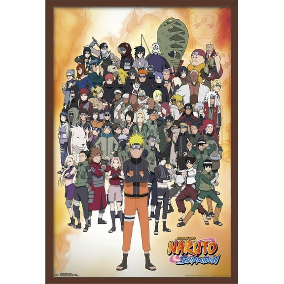 Naruto Shippuden - Group Wall Poster, 22.375" x 34", Framed