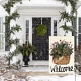 thumbnail image 3 of SM-XLHN Welcome Holly Red Berries House Flag 28x40 Inch Double Sided Outside, Winter Christmas Farmhouse Yard Outdoor Decorative Flag, 3 of 6