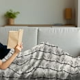 thumbnail image 3 of Cherry Blossom Soft Flannel Fleece Blanket, Vertically Aligned Parallel Branches of Japanese Traditional Sakura Design, Cozy Plush for Indoor and Outdoor Use, 70" x 90", Black Beige, by Ambesonne, 3 of 5