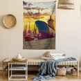 thumbnail image 2 of Nautical Tapestry, Giant Transportation Ship Escorting Tugs Leaving Port City Water at Sunset Marine Photo, Wall Hanging for Bedroom Living Room Dorm Decor, 40W X 60L Inches, Multi, by Ambesonne, 2 of 5